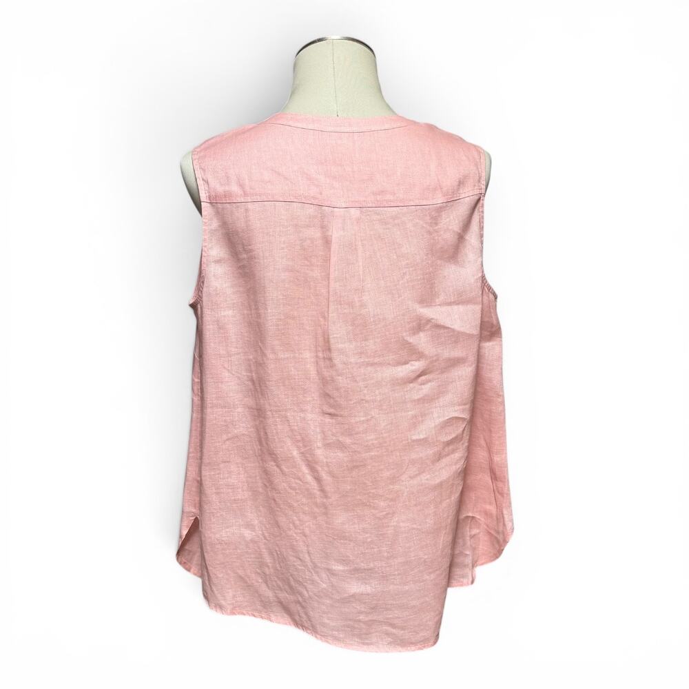 J.Jill Love Linen Sleeveless Blouse Top Pink Petite XL - Picture 4 of 6